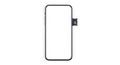 Black frameless smartphone with blank white screen isolated on white background with sim card tray partially removed Royalty Free Stock Photo