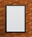 Black frames on a red brick wall. Vector Illustration Royalty Free Stock Photo