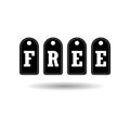 Black Free Word On Tags, simple color icon or logo Royalty Free Stock Photo