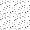 Black freehand scribbles vector seamless pattern. Royalty Free Stock Photo