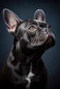 black french bulldog pet studio portrait