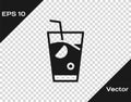 Black Fresh smoothie icon isolated on transparent background. Vector