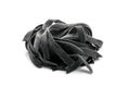 Black fresh tagliatelle pasta with squid ink Royalty Free Stock Photo