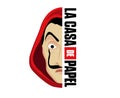 La Casa De Papel Title With Dali Mask Clothes red Design Graphic Netflix Film Abstract Vector Royalty Free Stock Photo