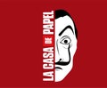 La Casa De Papel Title With Dali Mask Design Graphic Netflix Film Abstract Vector