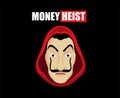 Money Heist Title With Dali Mask Clothes Red La Casa De Papel Design Graphic Netflix Film Abstract Royalty Free Stock Photo