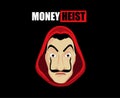 Money Heist Title With Dali Mask Clothes Red La Casa De Papel Design Graphic Netflix Film Abstract Vector Royalty Free Stock Photo