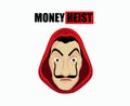 Money Heist Title With Dali Mask Clothes Red La Casa De Papel Design Graphic Netflix Film Vector Illustration Royalty Free Stock Photo