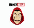 Money Heist Title With Dali Mask Clothes Red La Casa De Papel Design Graphic Netflix Film Vector Royalty Free Stock Photo