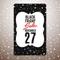 Black Friday advertising banner, black glitter card, vector illustration Royalty Free Stock Photo