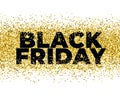 Black friday backgroun with golden particles