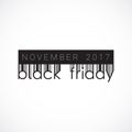 Vector black friday background. Barcode style Royalty Free Stock Photo