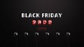 Black friday balloons sale banner background template.Vector illustration