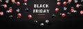 Black friday balloons sale banner background template.Vector illustration