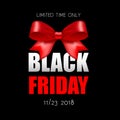 Black friday banner with bow