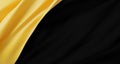Black friday banner design of yellow fabric on black fabric with copy space 3D render Royalty Free Stock Photo