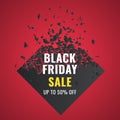 Black friday banner with effect. Vector illustration.