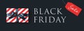Black friday banner with gift box. Royalty Free Stock Photo