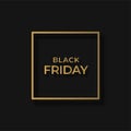 Black friday banner with shadow. advertising black gold banner design