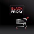 Black Friday banner with shopping cart