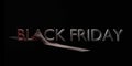 Black Friday banner with text isolated on black background