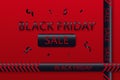 Black Friday banner and vector danger tapes. Sale price tag label