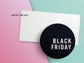 Black Friday banner vector template with modern design. Discounts, special offers promotion