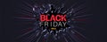 Black friday banner. Wall explosion. Crack in the black wall Royalty Free Stock Photo