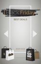 Black friday best deals web banner vector template