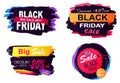 Black Friday Big Sale Stickers Vector Illustration Royalty Free Stock Photo