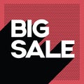 Black friday big sale poster banner template with long shadow retro typography text and polka dot background. Royalty Free Stock Photo