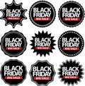 Black friday big sale signs set, black friday sticker set, vector Royalty Free Stock Photo