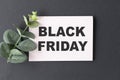 Black Friday big sale text, minimalistic flat lay. Special discount offer. Royalty Free Stock Photo