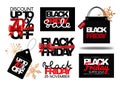 Black Friday big set of stickers and logos. Royalty Free Stock Photo