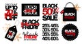 Black Friday big set of stickers and logos. Royalty Free Stock Photo