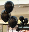 Black Friday black balloons in an italian mall Royalty Free Stock Photo