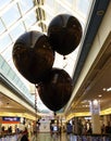 Black Friday black balloons in an italian mall Royalty Free Stock Photo