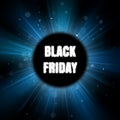 Black Friday blue burst poster. EPS 10 vector Royalty Free Stock Photo