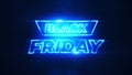 Black friday blue neon particles background cyber resolution concept. Royalty Free Stock Photo