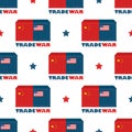 Trade war, USA versus China illustration. America-China tariff business global exchange international.