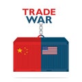 Trade war, USA versus China. America-China tariff business global exchange international. Royalty Free Stock Photo