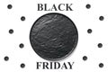 Black friday. Black circle plate on white background Royalty Free Stock Photo