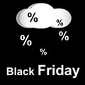 Black Friday. Cloud with discounts.