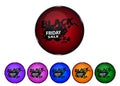 Black Friday - Colourful Glossy Buttons