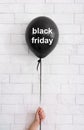 Black friday concept balloon with white text on background Royalty Free Stock Photo