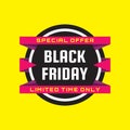 Black friday - concept banner template vector illustration. Special offer. Limited time only. Concept sale creative layout.