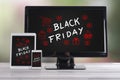 Black friday concept on different devices Royalty Free Stock Photo