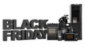 Black Friday concept with kitchen appliances. 3D rendering Royalty Free Stock Photo