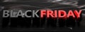 Black Friday text letters red and black color against black background. 3d illustration Royalty Free Stock Photo