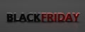 Black Friday text letters red and black color against black background. 3d illustration Royalty Free Stock Photo